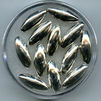 Silberperlen, oval, 14x6 mm