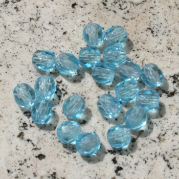 P 0052 - Glasschliffperlen, Hellblau, 4 mm