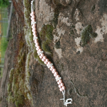 A 0085 - Bastelset Armband Strassbrücken, rose