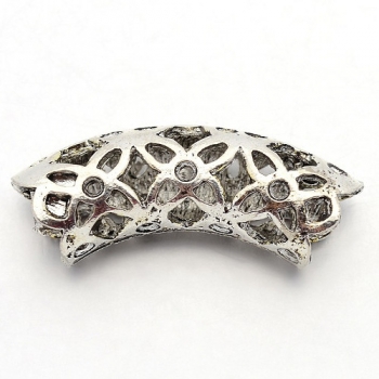 Preview: AH 0139 - Anhänger "Röhre" mit Strass in Rot und Anthrazit