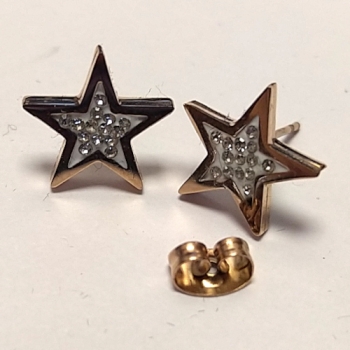 EOS 0011 - Ohrstecker aus Edelstahl - "Strass-Stern" - kupferfarben