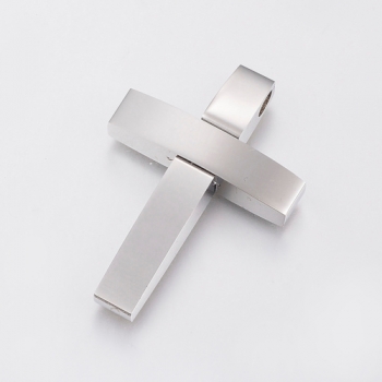 ESAH 0058 - Edelstahlanhänger "Kreuz" - silberfarben