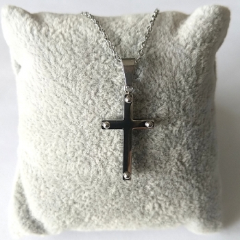 FKE 0012 - Kette aus Edelstahl mit Anhänger "Großes Kreuz"