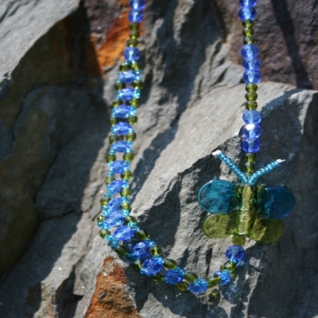 FT 0008 - Bastelset Kette Schmetterling Blau-Grün