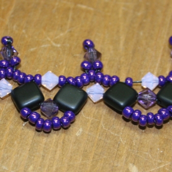Preview: FT 0166 - Bastelset Kette "Cezch Tile und Swarovski in Bögen" - violett