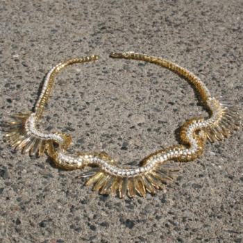 A_HB 0030 - Bastelset Herringbone-Collier mit Würfeln & Thorns in Topas (Anleitung)