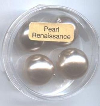 P-P-0760-14374 - Glasperlen, gewachst, beige, 14mm