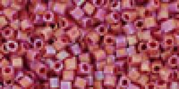 TC-15-768 - Toho Cubes 15/0, 1,5mm, Frosted Rainbow Opaque Red