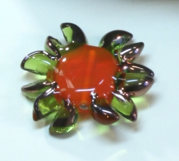 P 0006 - Blütenperle Margherite Orange-Oliv