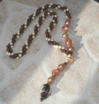 ST 0020 - Bastelset Schlingentechnik-Kette in Braun-Beige