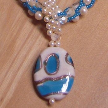 Preview: ST 0018 - Bastelset Switch it!-Kette Creme-Türkis