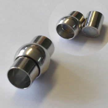V 0125 - Magnet-Klebeverschluss "Zylinder mit Kugel" - silberfarben, 7mm o. 5,8 mm