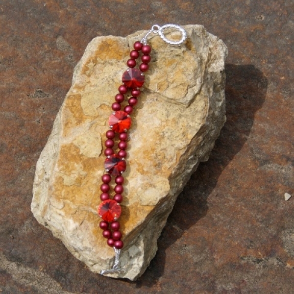 A 0025 - Bastelset Armband zu Rivoli-Collier, rot