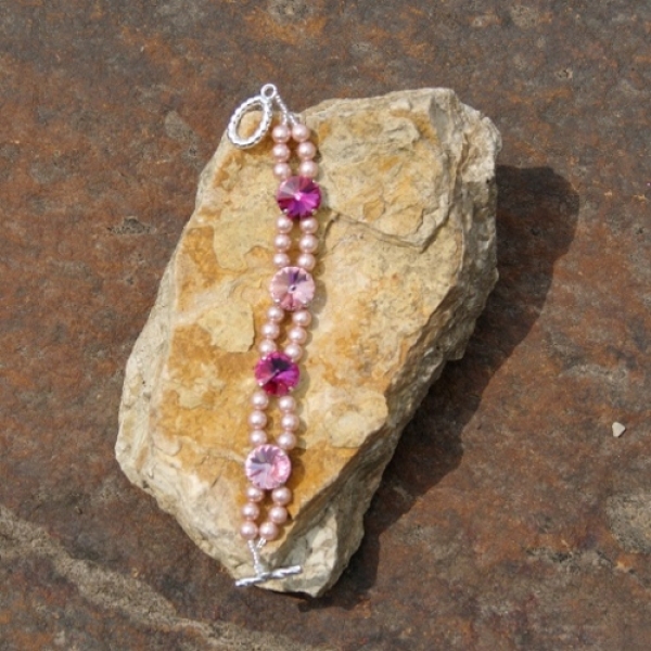 A 0026 - Bastelset Armband zu Rivoli-Collier, rosa