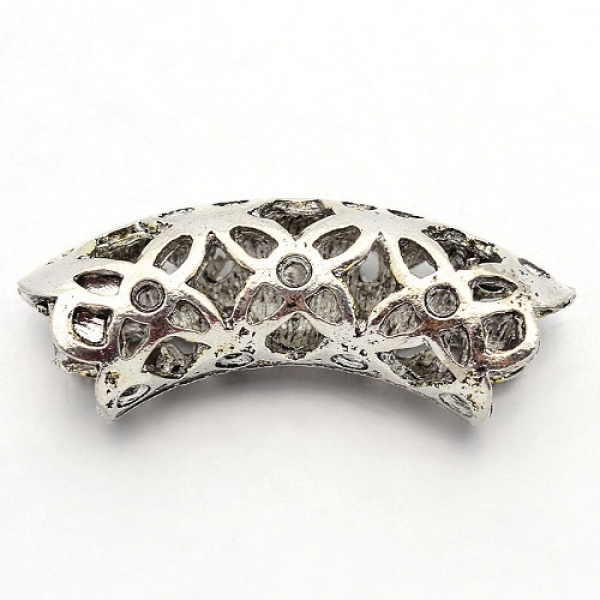 AH 0139 - Anhänger "Röhre" mit Strass in Rot und Anthrazit