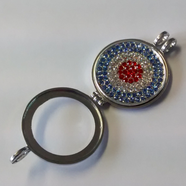 AH 0200 - Medaillon "Memory Locket", silberfarben mit Öse und Glas