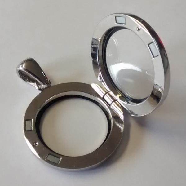 AH 0204 - Medaillon "Memory Locket", silberfarben mit Magnetverschluss