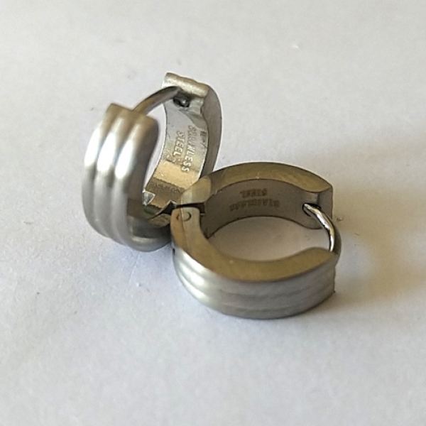 EKR 0045 - Edelstahl Kreole, schmal mit zwei Rillen