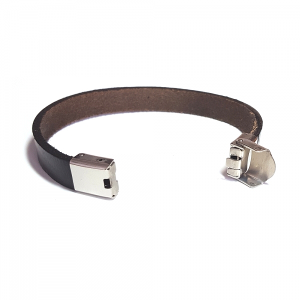 FKB 0002 - Lederarmband schwarz, flach