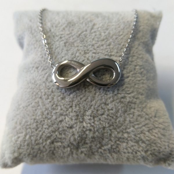 FKE 0009 - Kette aus Edelstahl mit Anhänger "Bis zur Unendlichkeit"