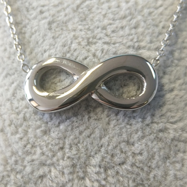 FKE 0009 - Kette aus Edelstahl mit Anhänger "Bis zur Unendlichkeit"