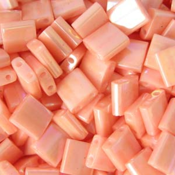 MTL-05-596 - Miyuki Tila Beads, 5mm, Semi-Matte Opaque Salmon