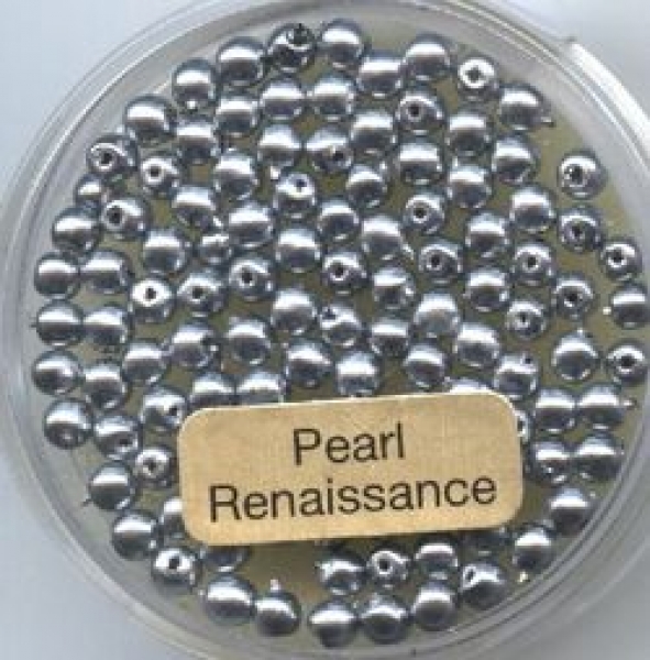 P-P-0760-03434 - Glasperlen, gewachst, dunkelgrau, 3mm