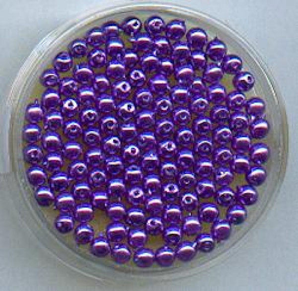 P-P-0760-0345 - Glasperlen, gewachst, lila, 3mm