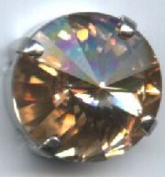 P-P-220-14 - Swarovski-Kesselsetin "Rivoli", 14mm, smoked topas