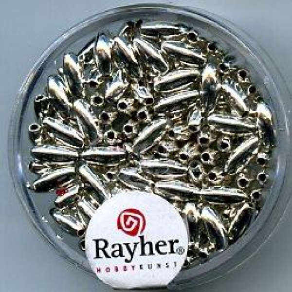 Wachsperlen (silberfarben), oval, 6x3 mm