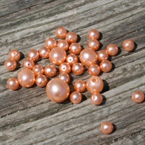 Perlen "Flower Power", Apricot