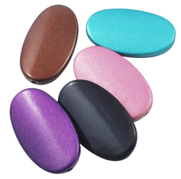 P 0285 - Kunststoffperle oval&glatt Rosa
