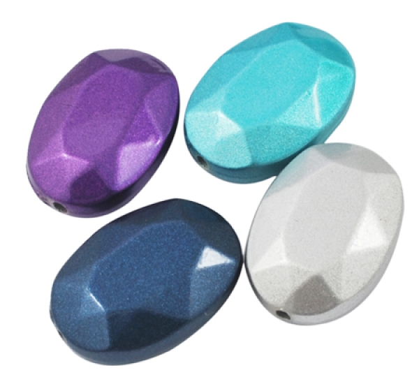 P 0291 - Kunststoffperle oval (klein) Türkis