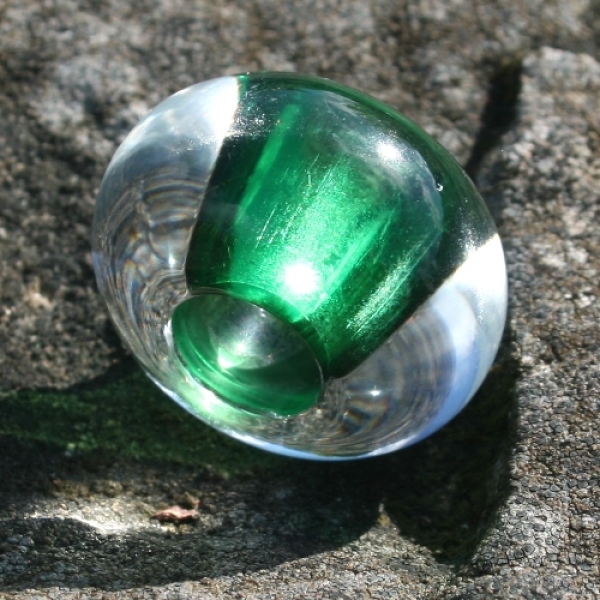 P 0389 - Rondellperle, kristall/grün