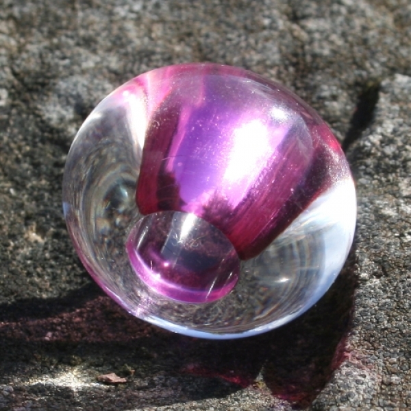 P 0390 - Rondellperle, kristall/pink