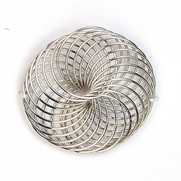 P 0497 - Metallperle "Swirl" - Schwarz - für 5mm Kautschuk