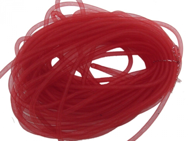 Z 0063e - Schmuckschlauch/mesh, rot, 8mm, dick