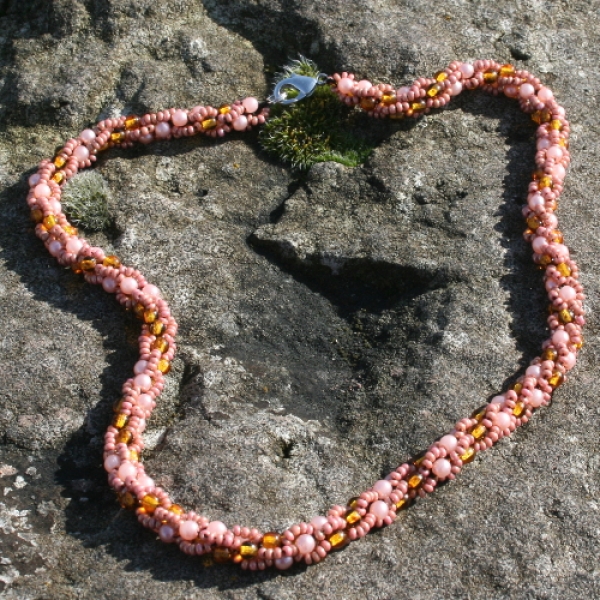 ST 0022 - Kette in Rose/Topas