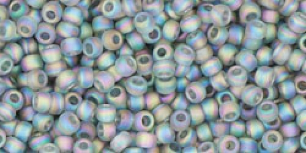 TR-11-176bf - Toho Rocailles 11/0, 2,2 mm, Transparent-Rainbow-Frosted Gray