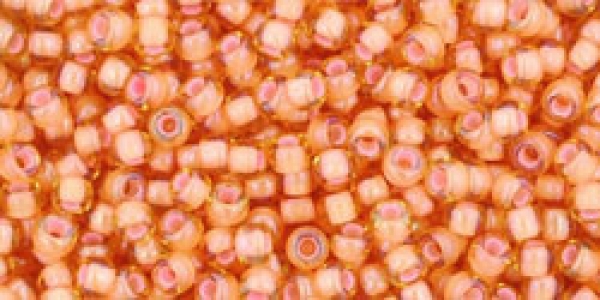 TR-11-301 - Toho Rocailles 11/0, 2,2 mm, Inside-Color Lt Topaz/Peach Lined