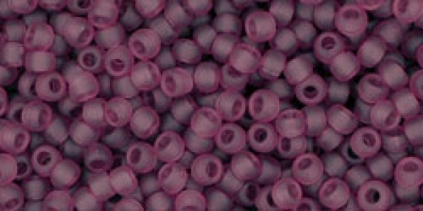 TR-11-6BF - Toho Rocailles 11/0, 2,2 mm, Transparent-Frosted Med Amethyst