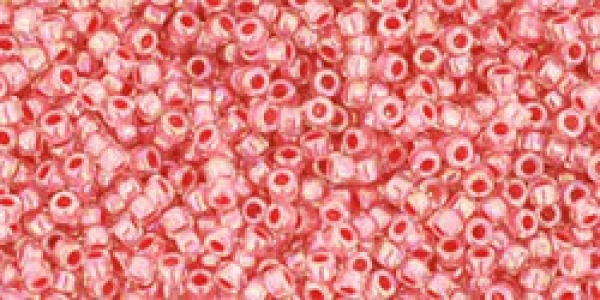 TR-15-779 - Toho Rocailles 15/0, 1,5 mm,  Inside-Color Rainbow Crystal/Salmon Lined