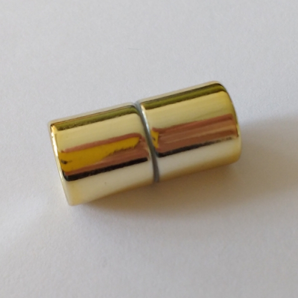 V 0081d - Power-Magnetverschluss aus Kunststoff, 8mm, goldfarben, glänzend