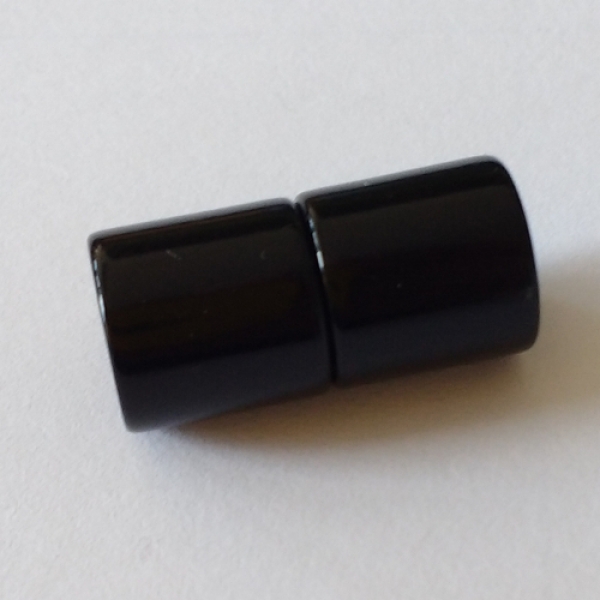 V 0081f - Power-Magnetverschluss aus Kunststoff, 8mm, schwarz, glänzend