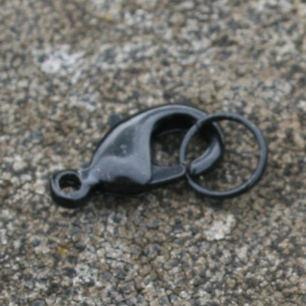 V 0105 - Karabiner-Verschluss, schwarz - opak