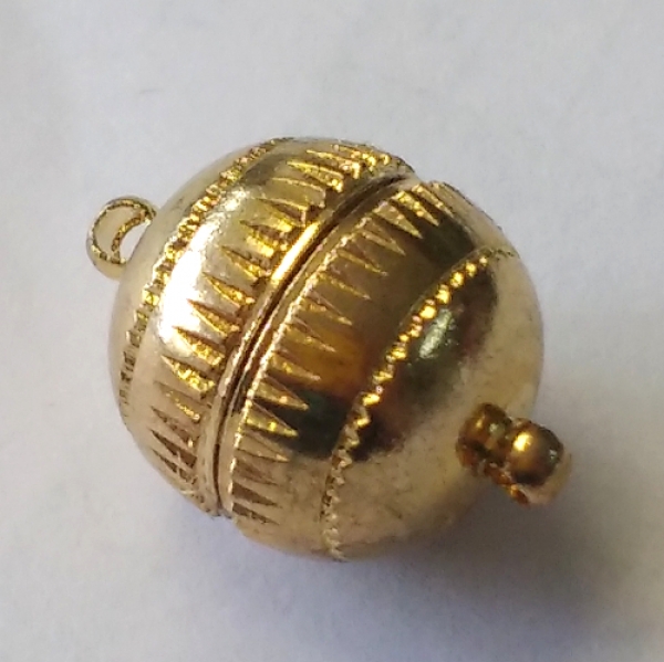 V 0124 - Magnetverschluss 'Kugel', 14mm, goldfarben