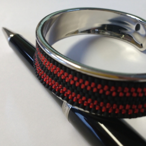 Z 0094 - Träger-Armreif für Element in Peyote-Technik - 24 x 66 mm